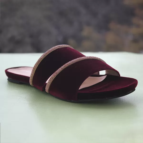 Maroon Fancy Slipperd for women