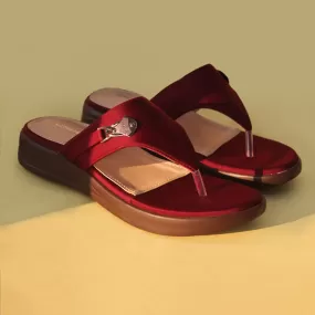 Maroon Slippers for women