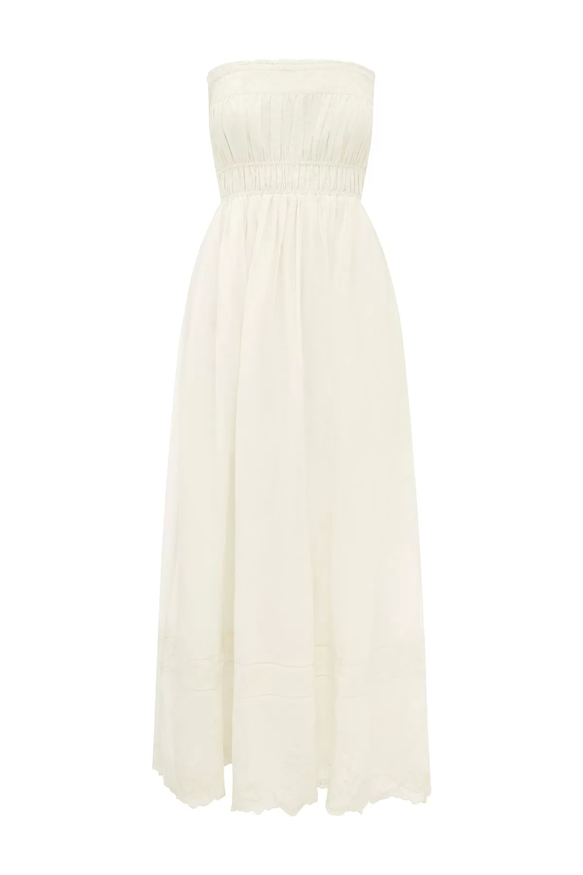 MYLAH STRAPLESS DRESS - CREAM