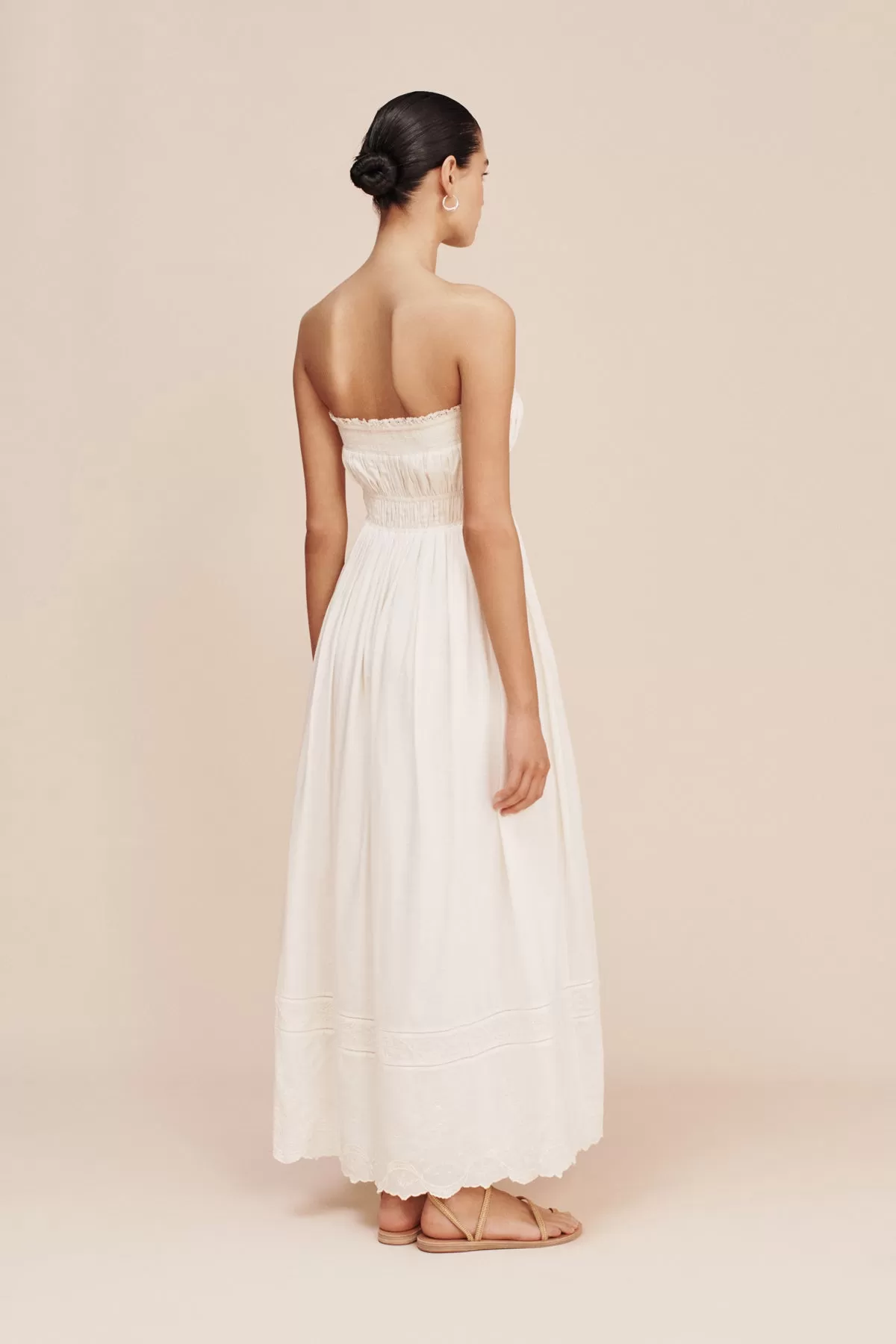 MYLAH STRAPLESS DRESS - CREAM