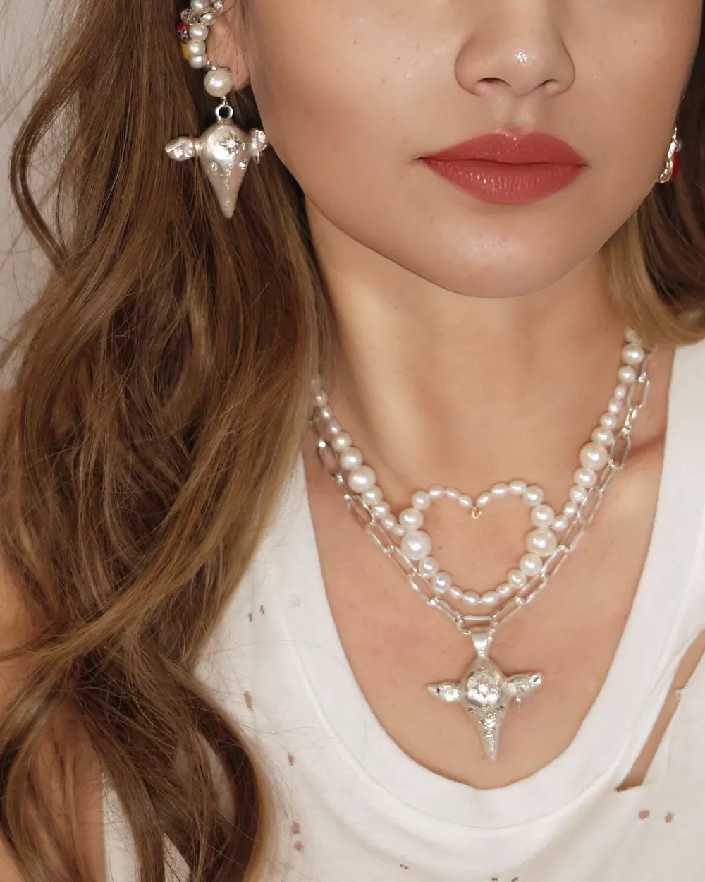 Odette Heart Pearl Choker