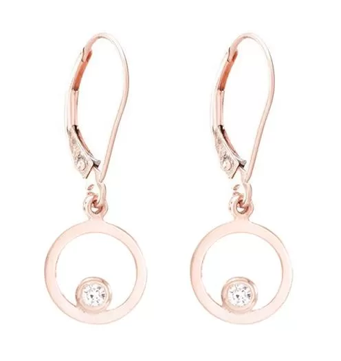 Open Circle Dangle Earrings With Diamond