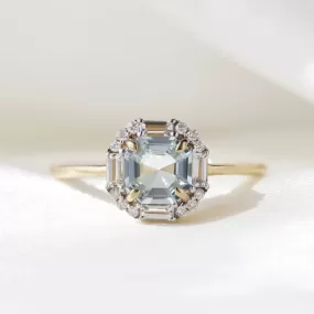 Ophelia Aquamarine, Sapphire and Diamond Ring