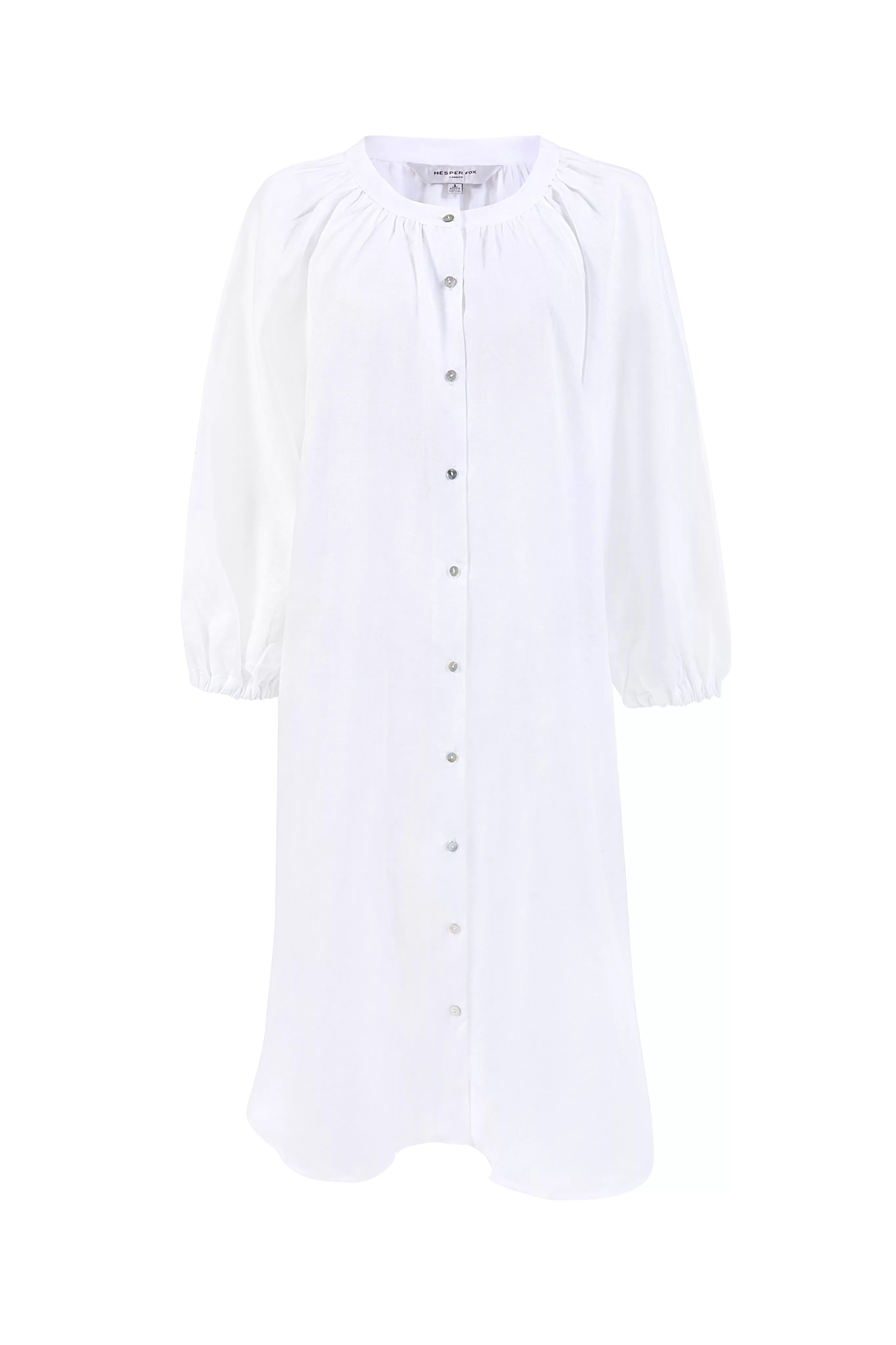 Ophelia White Linen Shirt Dress