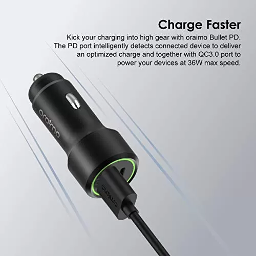 oraimo Bullet-PD 36W PD & QC3.0 Fast Charging Car Charger