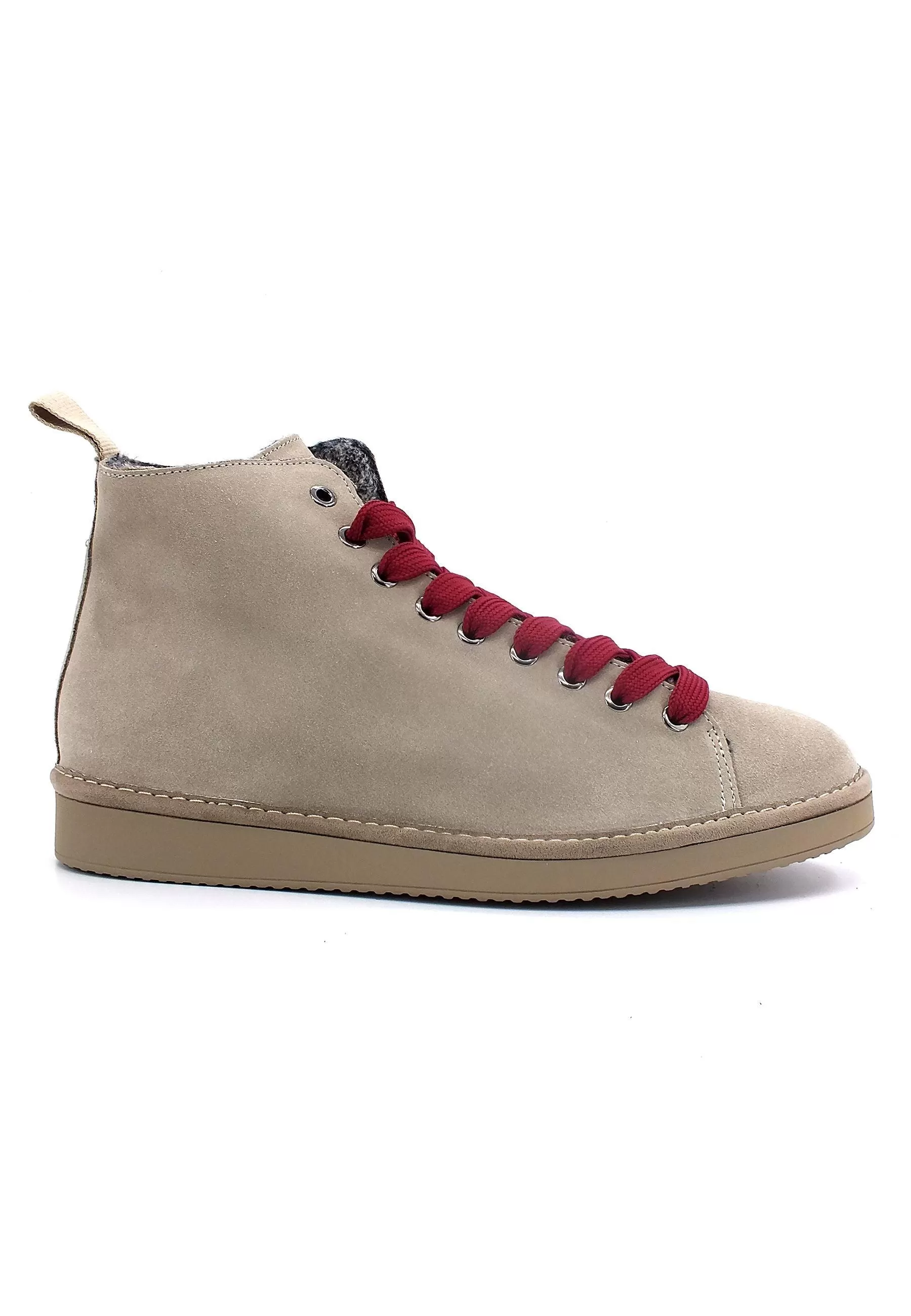 PAN CHIC Ankle Boot Sneaker Pelo Uomo Dove Grey Biking Red P01M1400200006