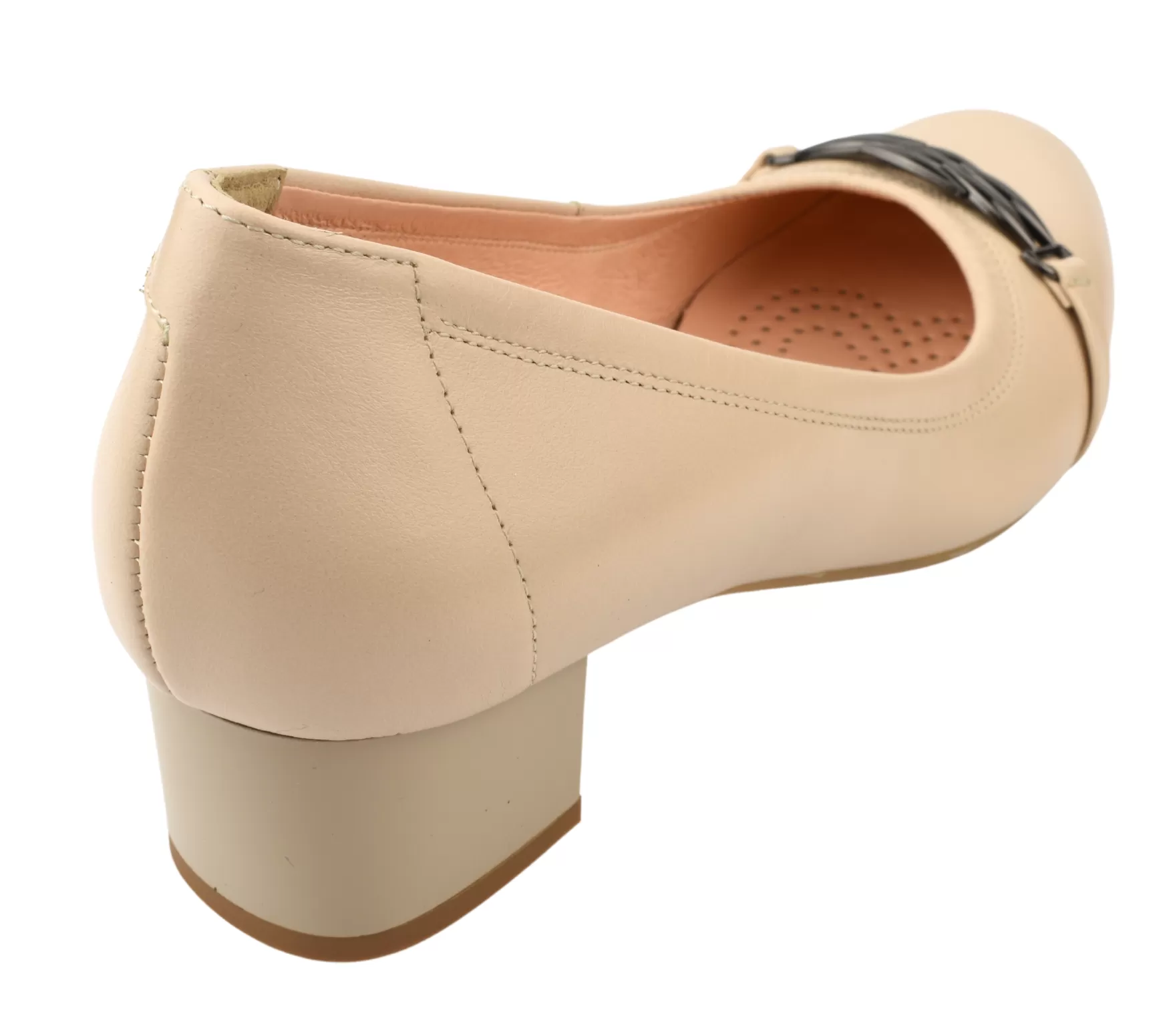 Pantofi eleganti, dama, BIOECO, 6125-03 bej, piele naturala, cu toc