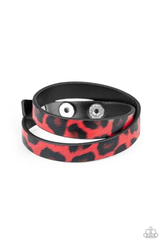 Paparazzi All GRRirl - Red Cheetah Bracelet