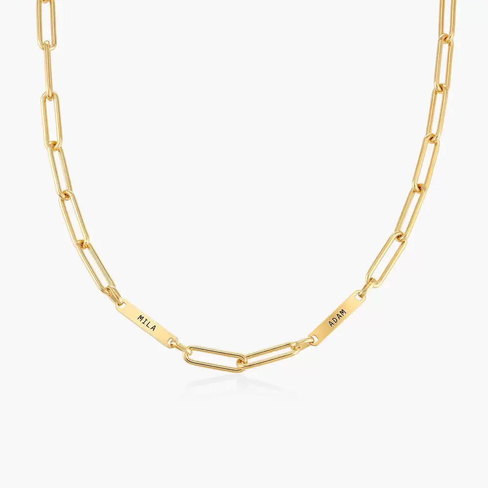 Personalized Chain Necklace in 14kt Gold Over Sterling Silver