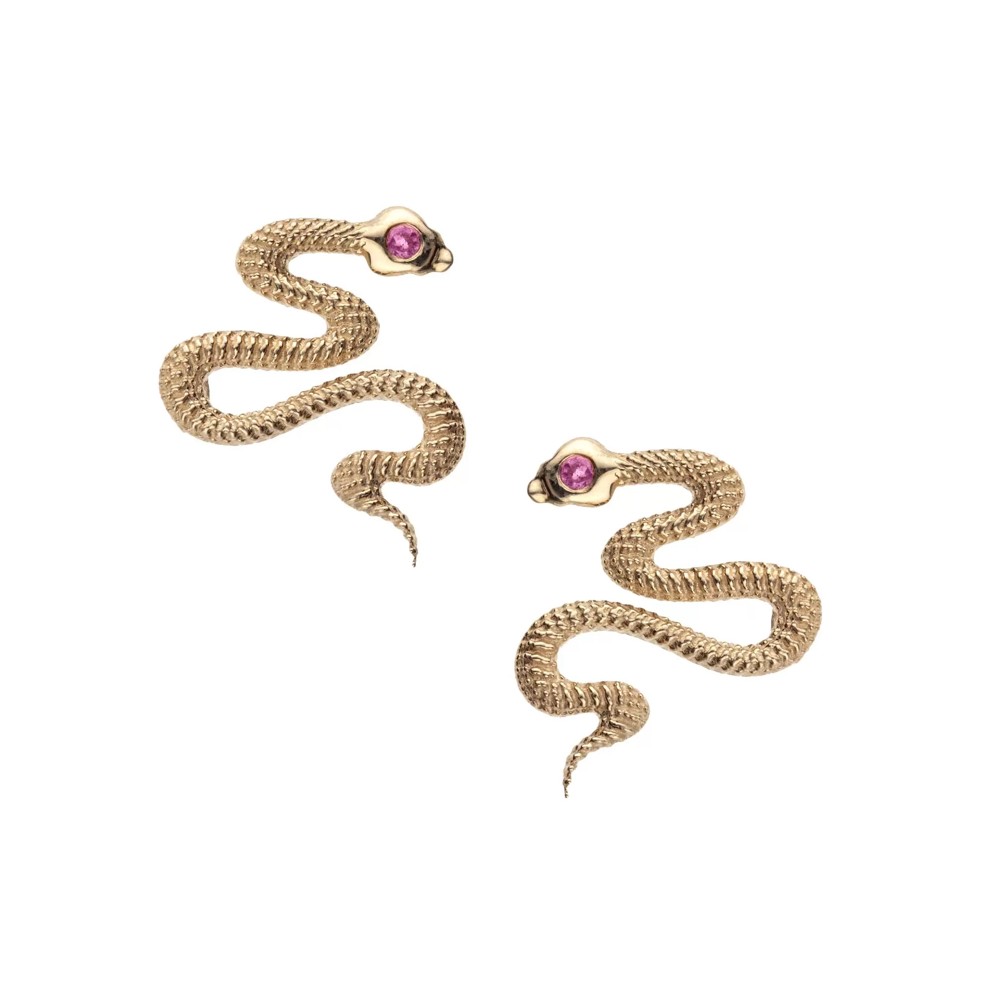 PROTECT Snake Stud Earrings 10k Gold