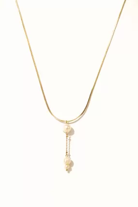 Remi Pearl Drop Snake Chain Necklace