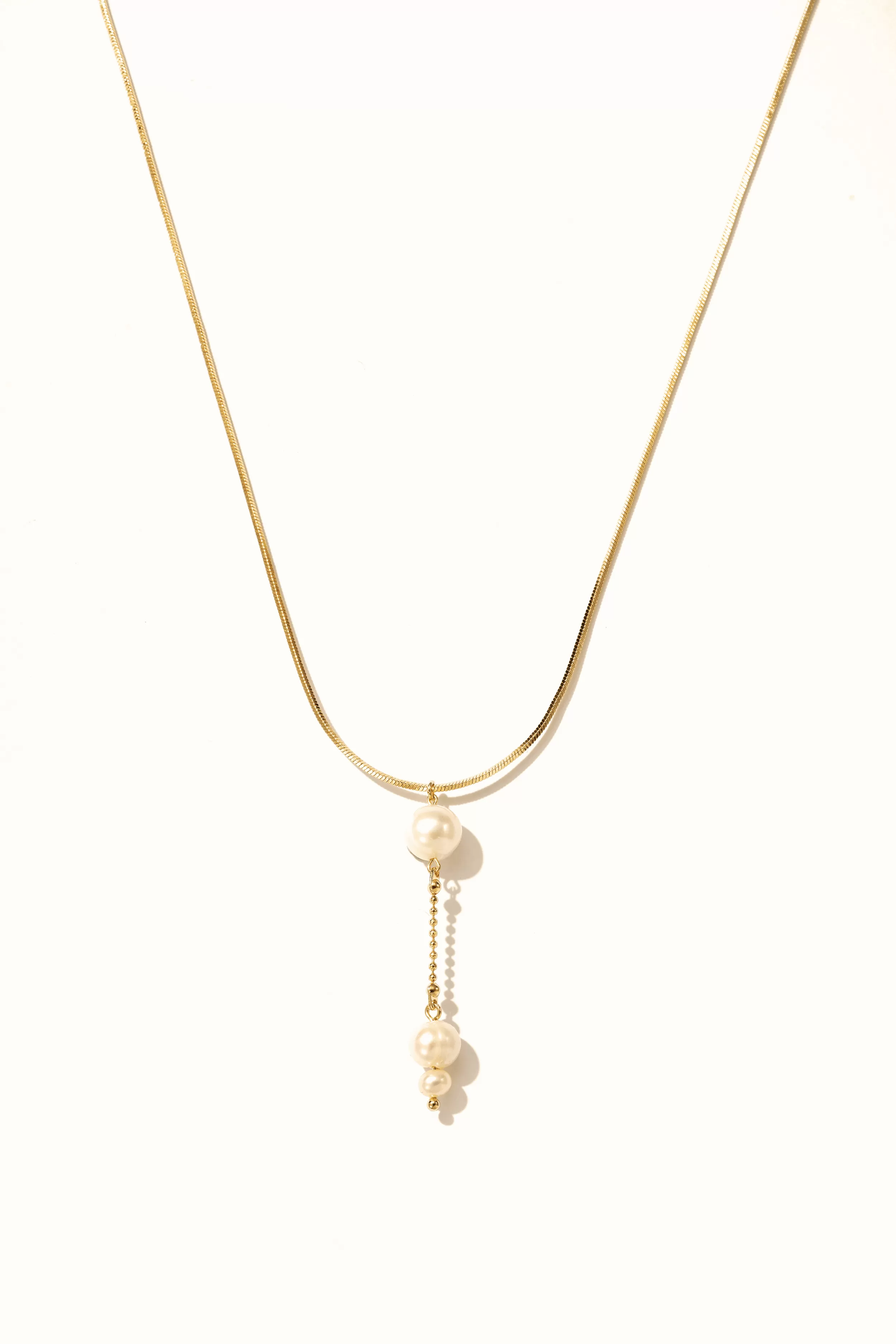 Remi Pearl Drop Snake Chain Necklace