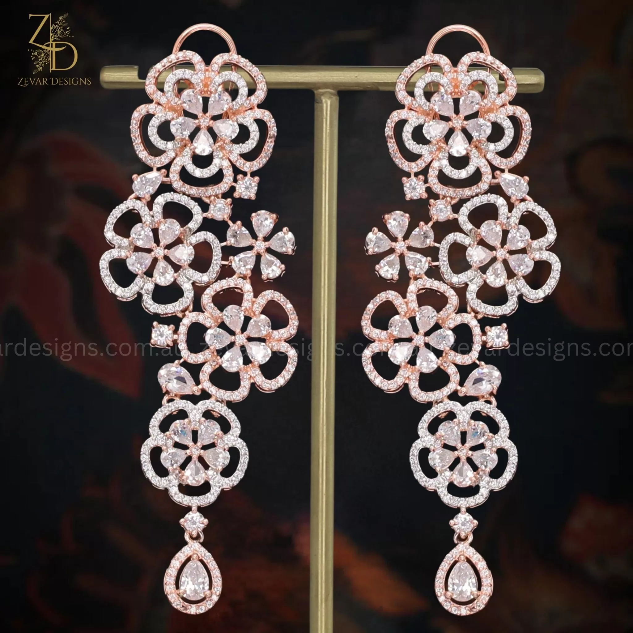 Rose Gold AD Earrings