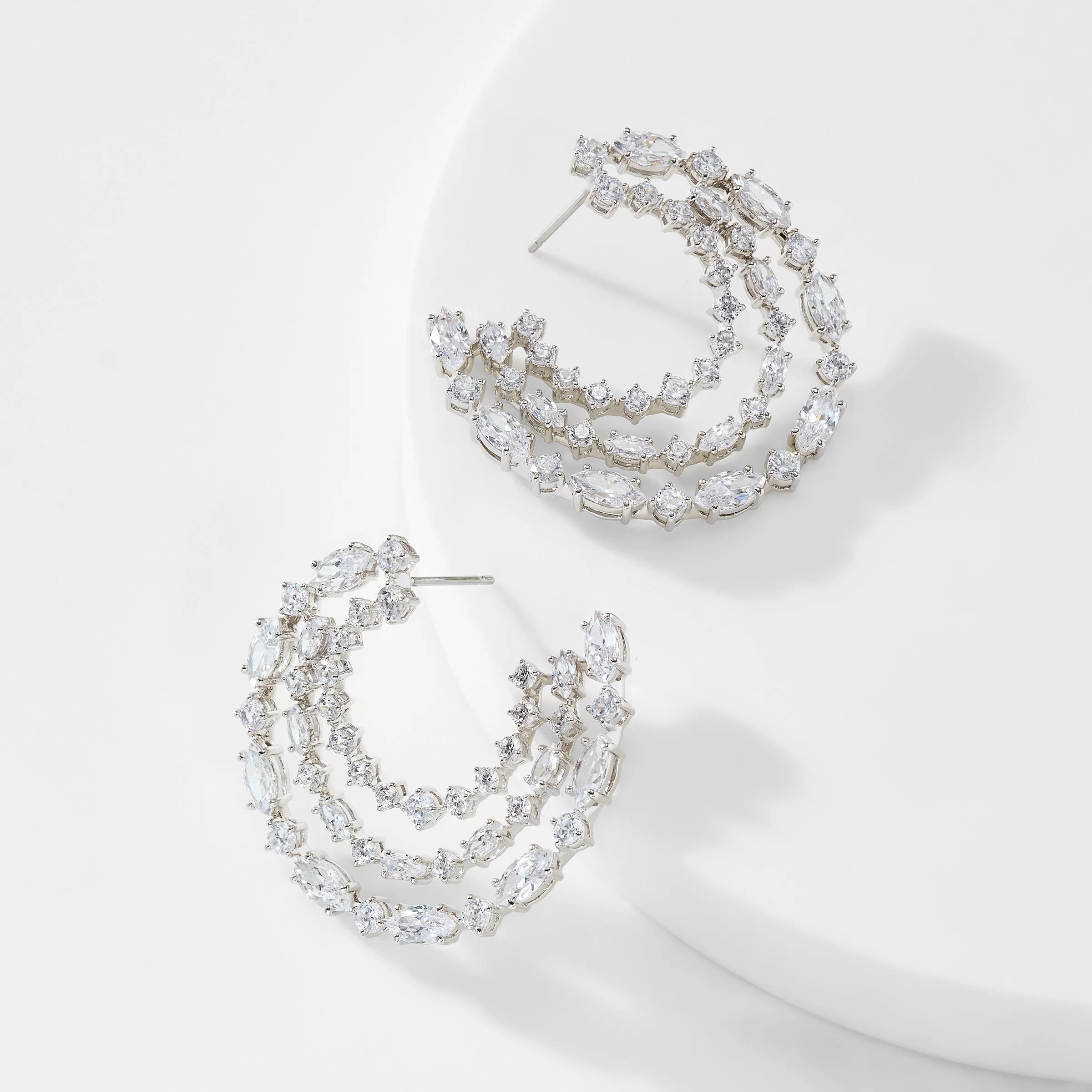 RSVP CZ FRONT BACK HOOP EARRINGS