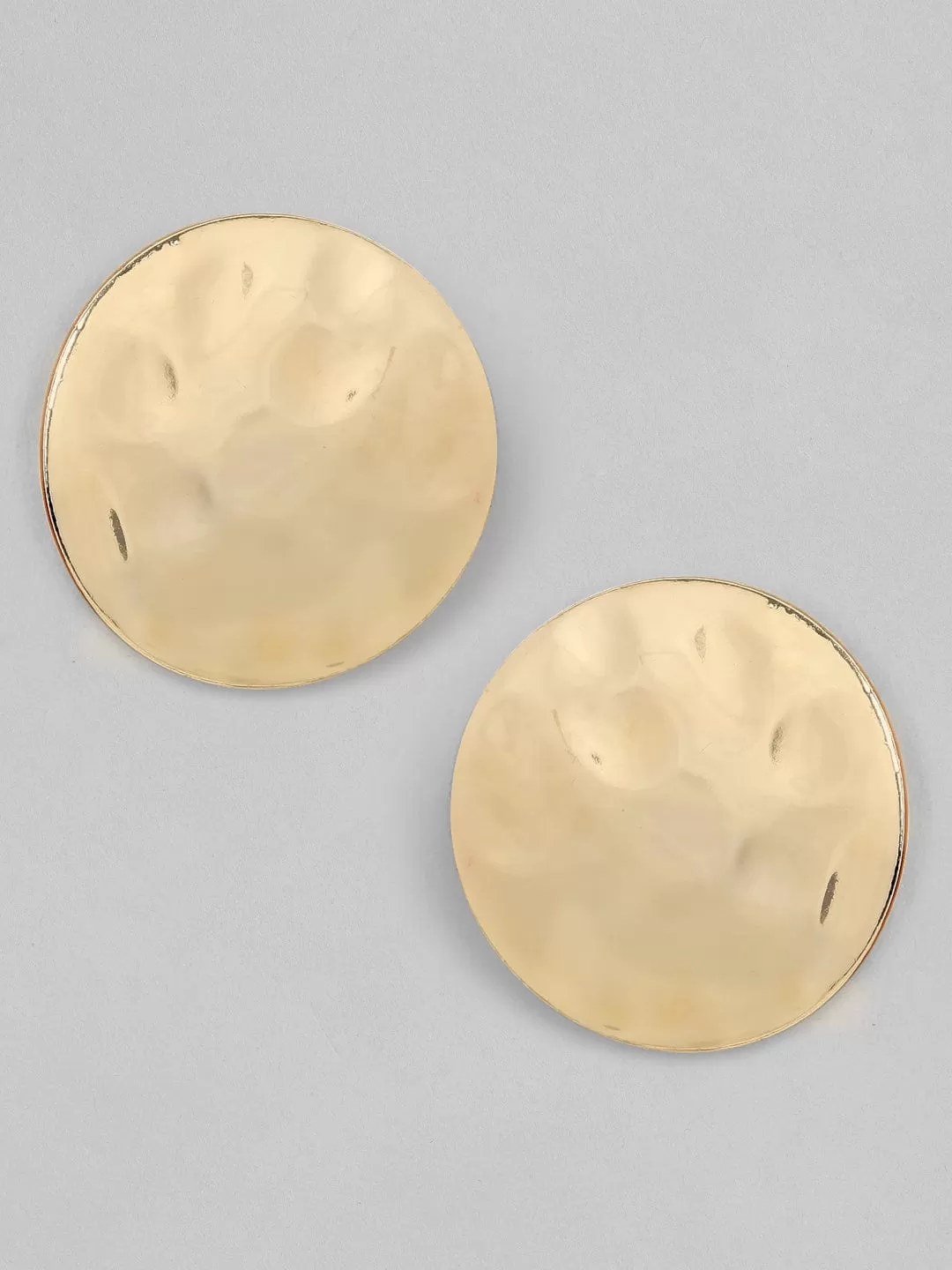 Rubans Chic Gold Tone Textured Stud Earrings