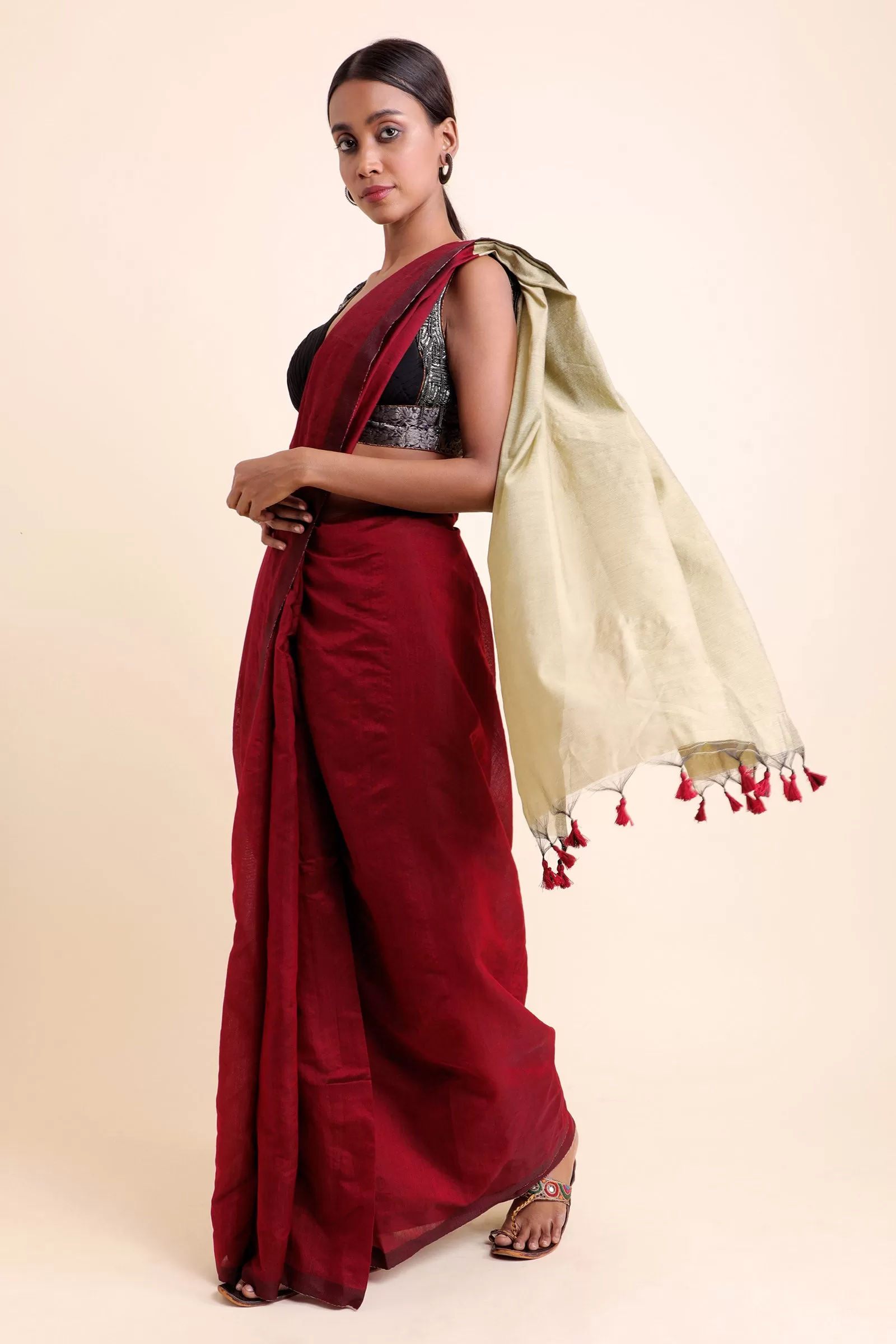 Rustic Autumn Cotton Silk Saree