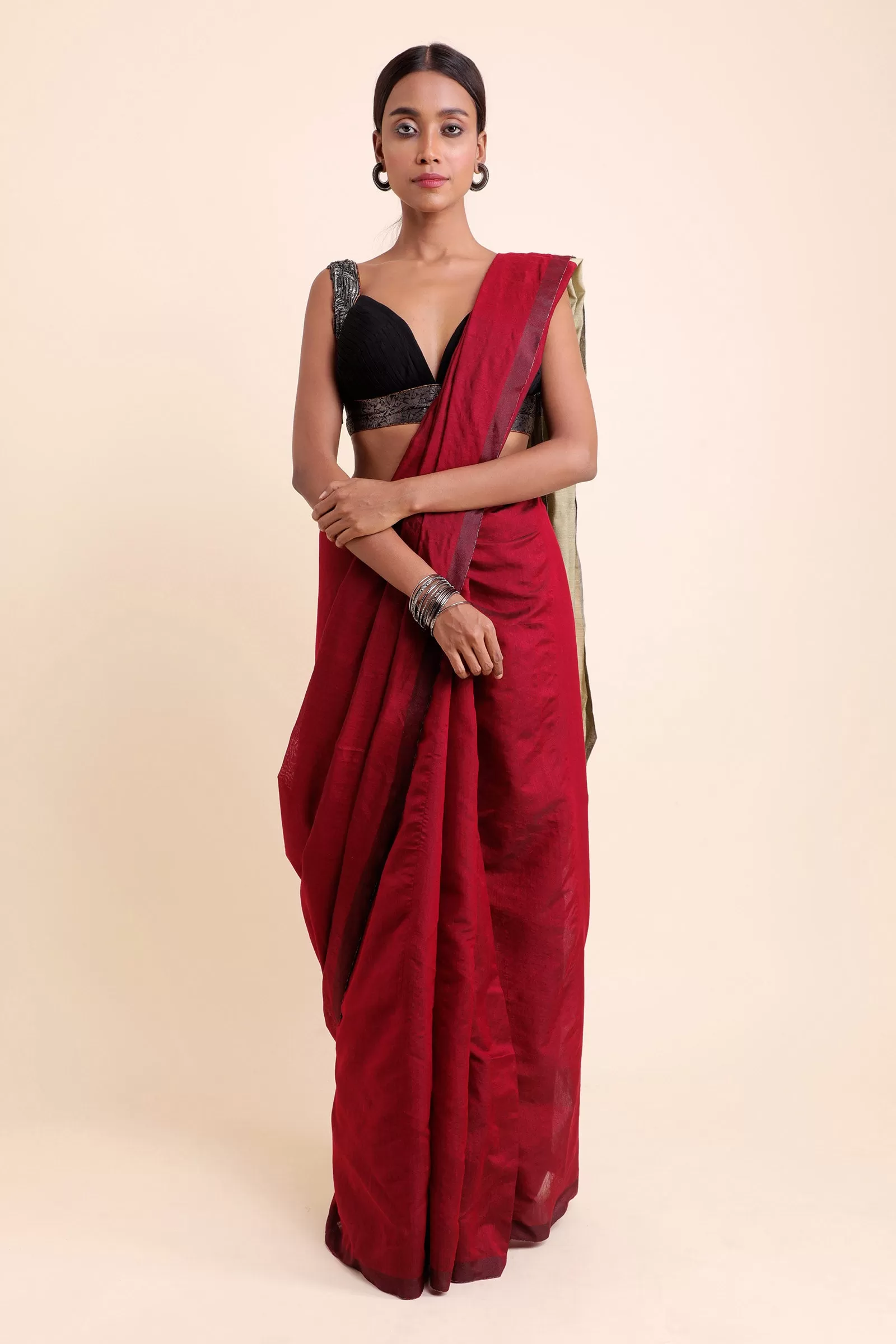 Rustic Autumn Cotton Silk Saree