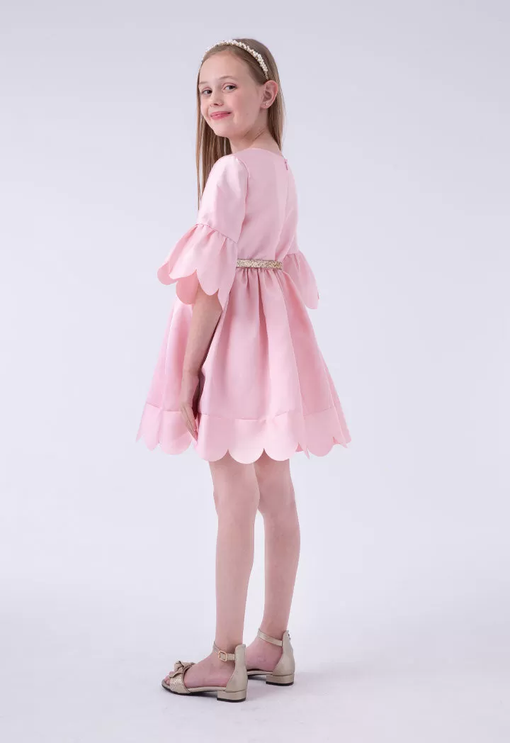 Scallop Hem Cute Dress