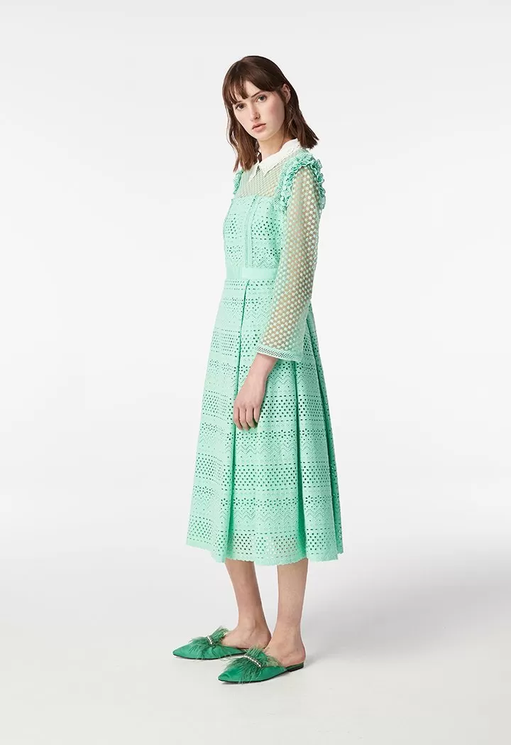 Schiffli Collar Dress