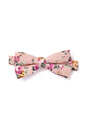 Shabby Chic Floral Bow Tie - Rose Pink