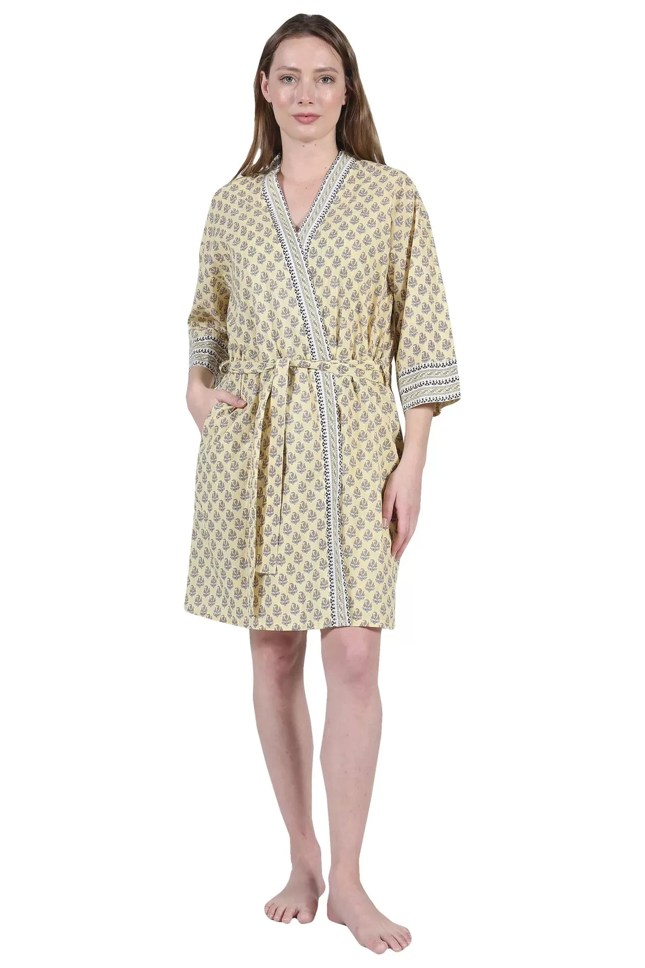 Short Robe in Yellow