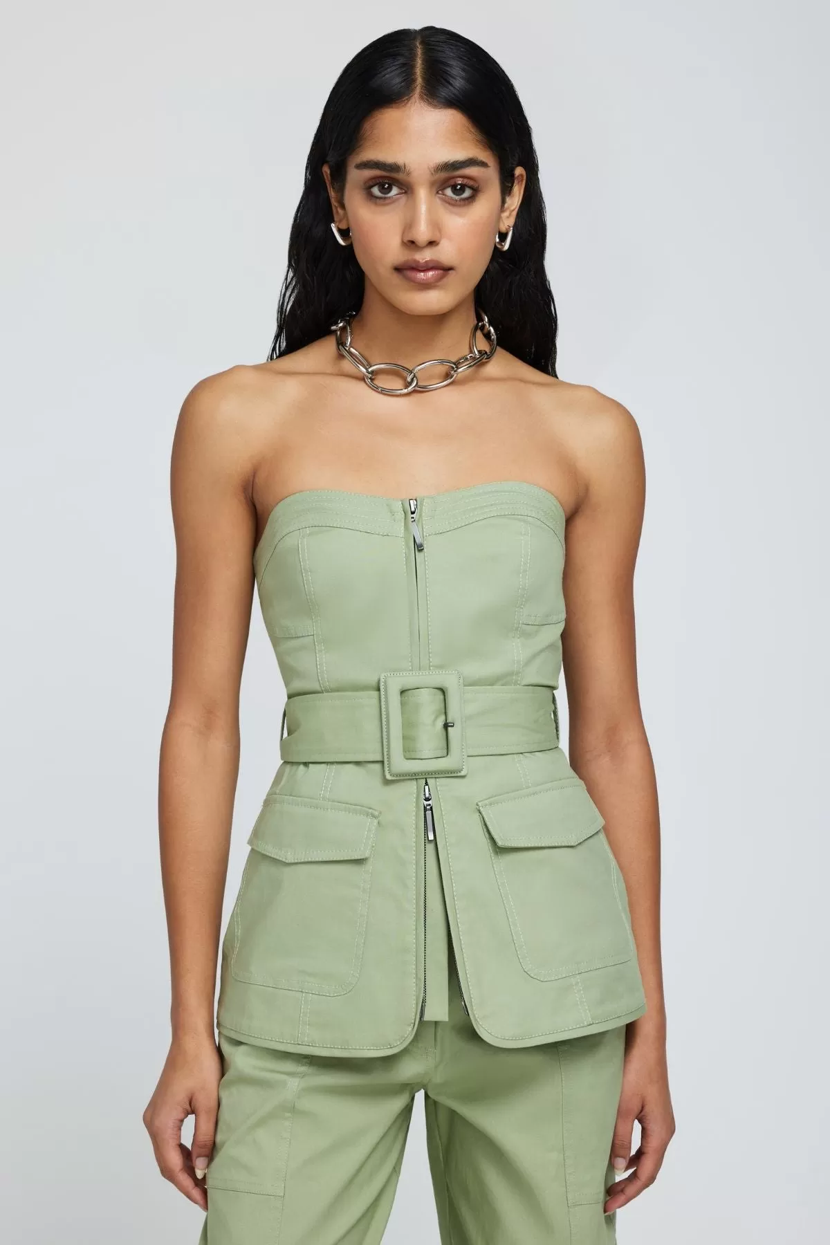 Simkhai Elettra Bustier Top - Verde