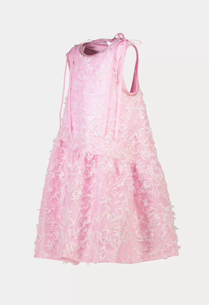 Sleeveless Lurex Tulle Embellish Girls Dress