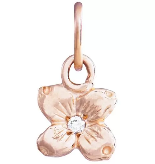 Small Dogwood Flower Charm With Diamond