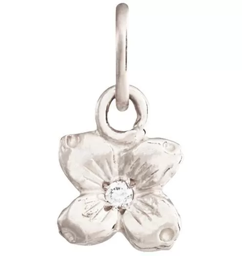 Small Dogwood Flower Charm With Diamond