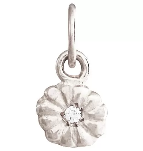 Small Montauk Daisy Flower Charm With Diamond