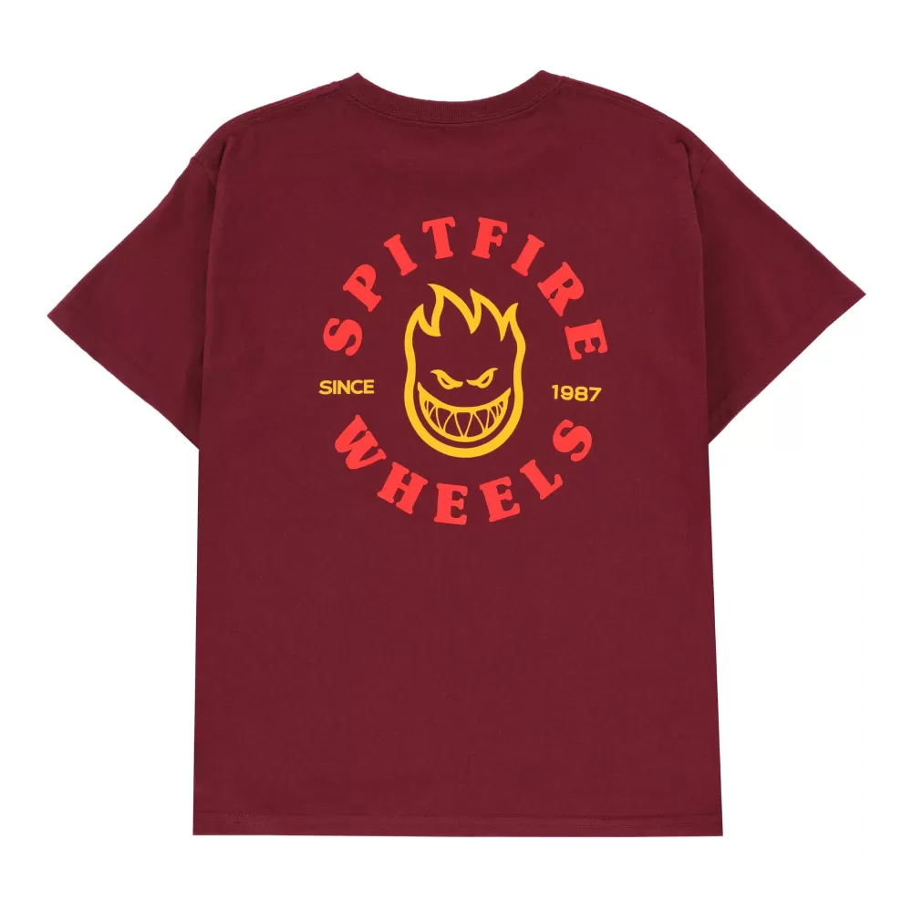 Spitfire Bighead Classic T-Shirt Maroon/Red/Yellow