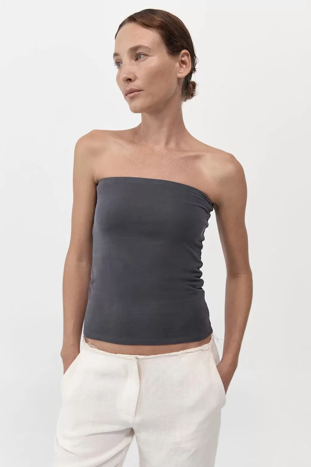 STRAPLESS JERSEY TOP