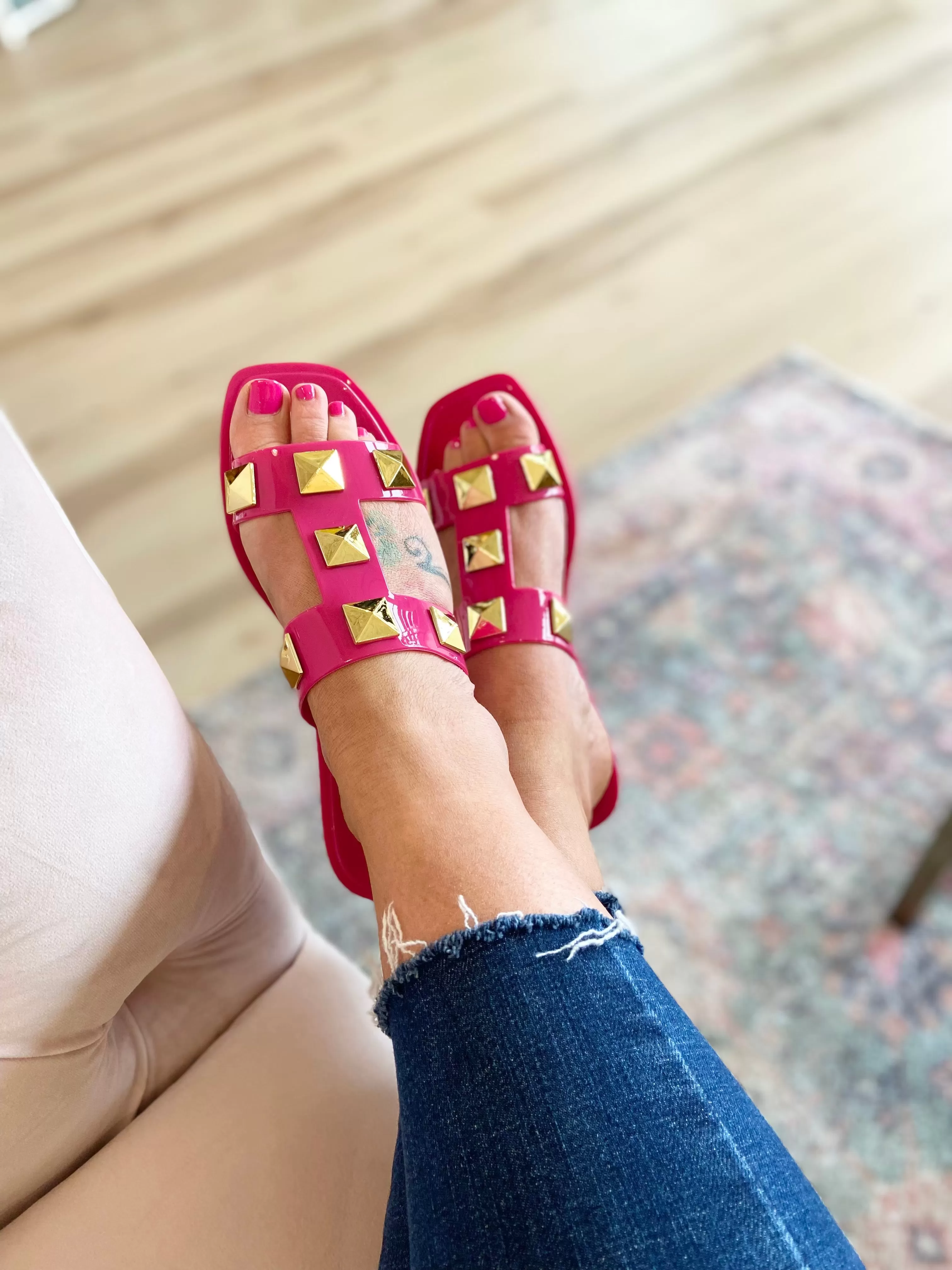 Studded Jelly Sandal