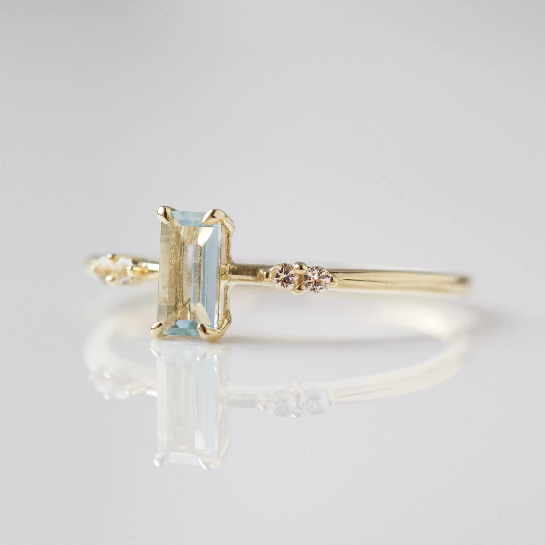 Sylvie Blue Topaz Baguette Ring