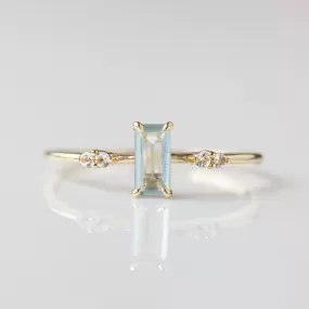 Sylvie Blue Topaz Baguette Ring