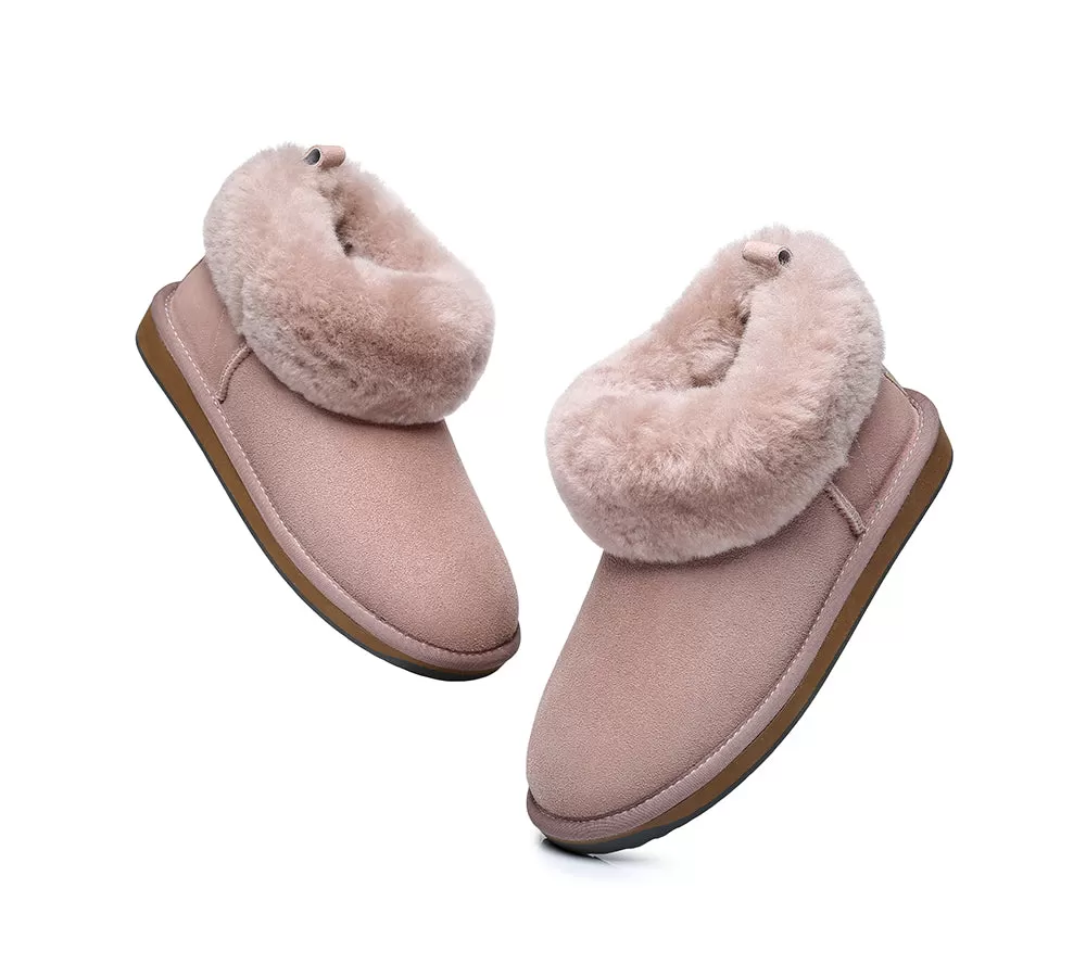 TARRAMARRA Emmy Women Sheepskin Slippers Fluffy Collar