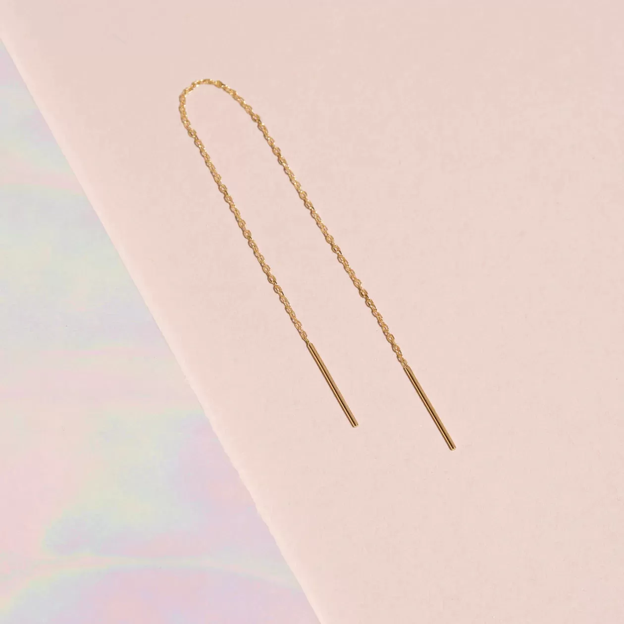 Threader Earrings in 14K Gold over Sterling Silver