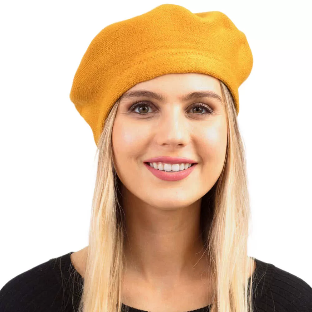 Trendy Fashionable Winter Stretchy Solid Beret Hat