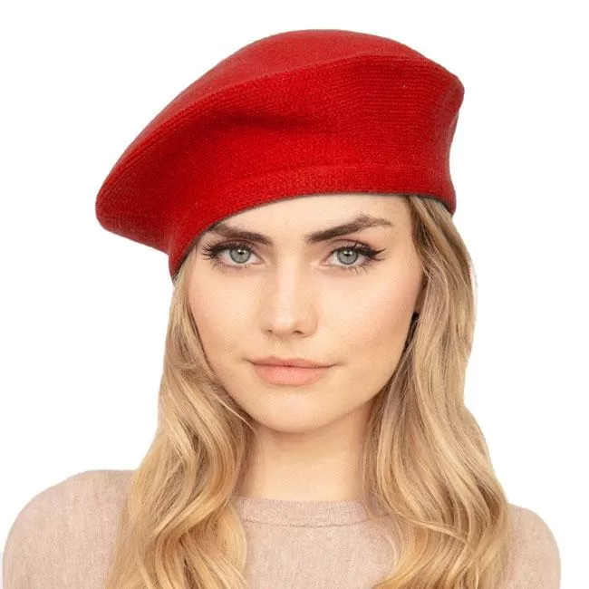 Trendy Fashionable Winter Stretchy Solid Beret Hat