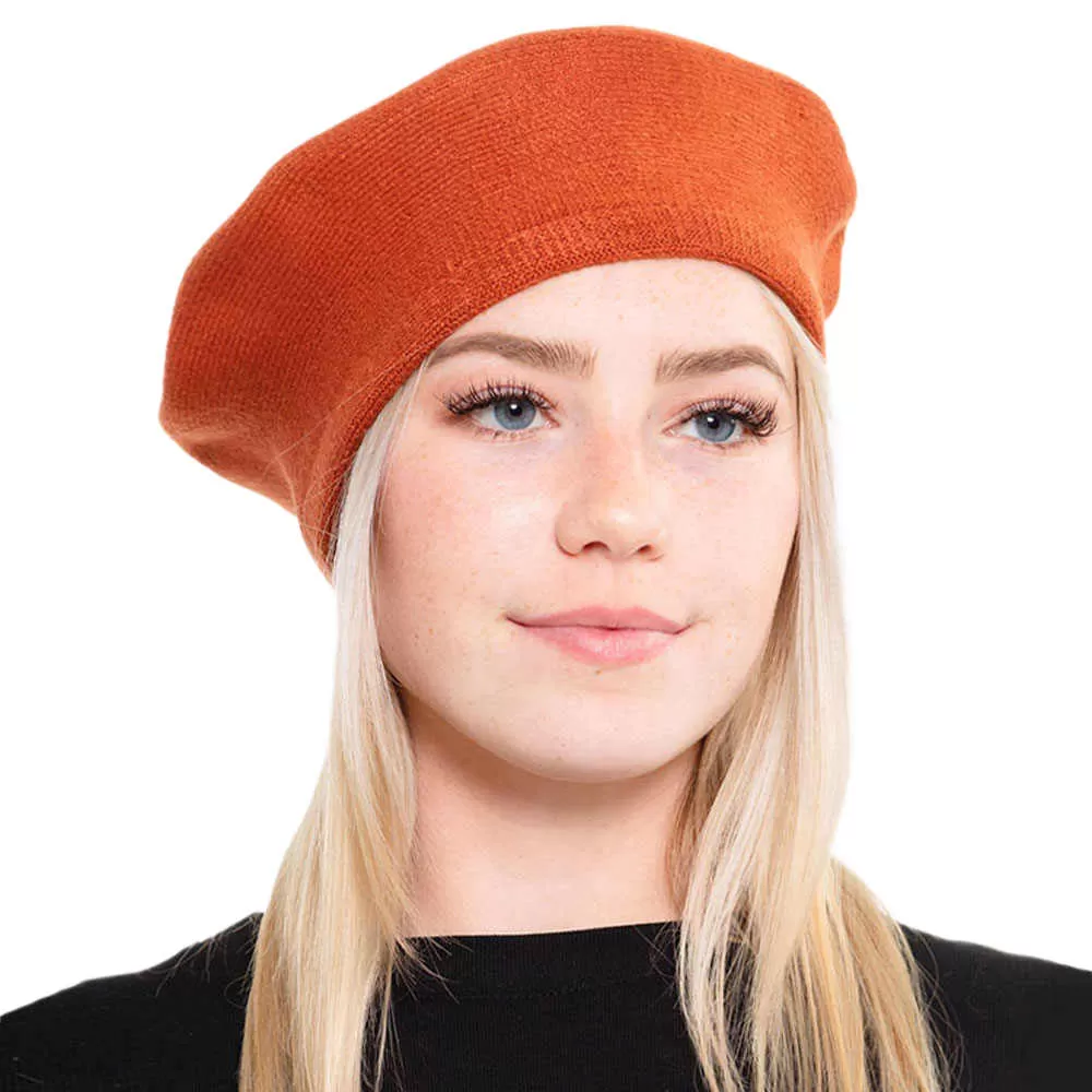 Trendy Fashionable Winter Stretchy Solid Beret Hat