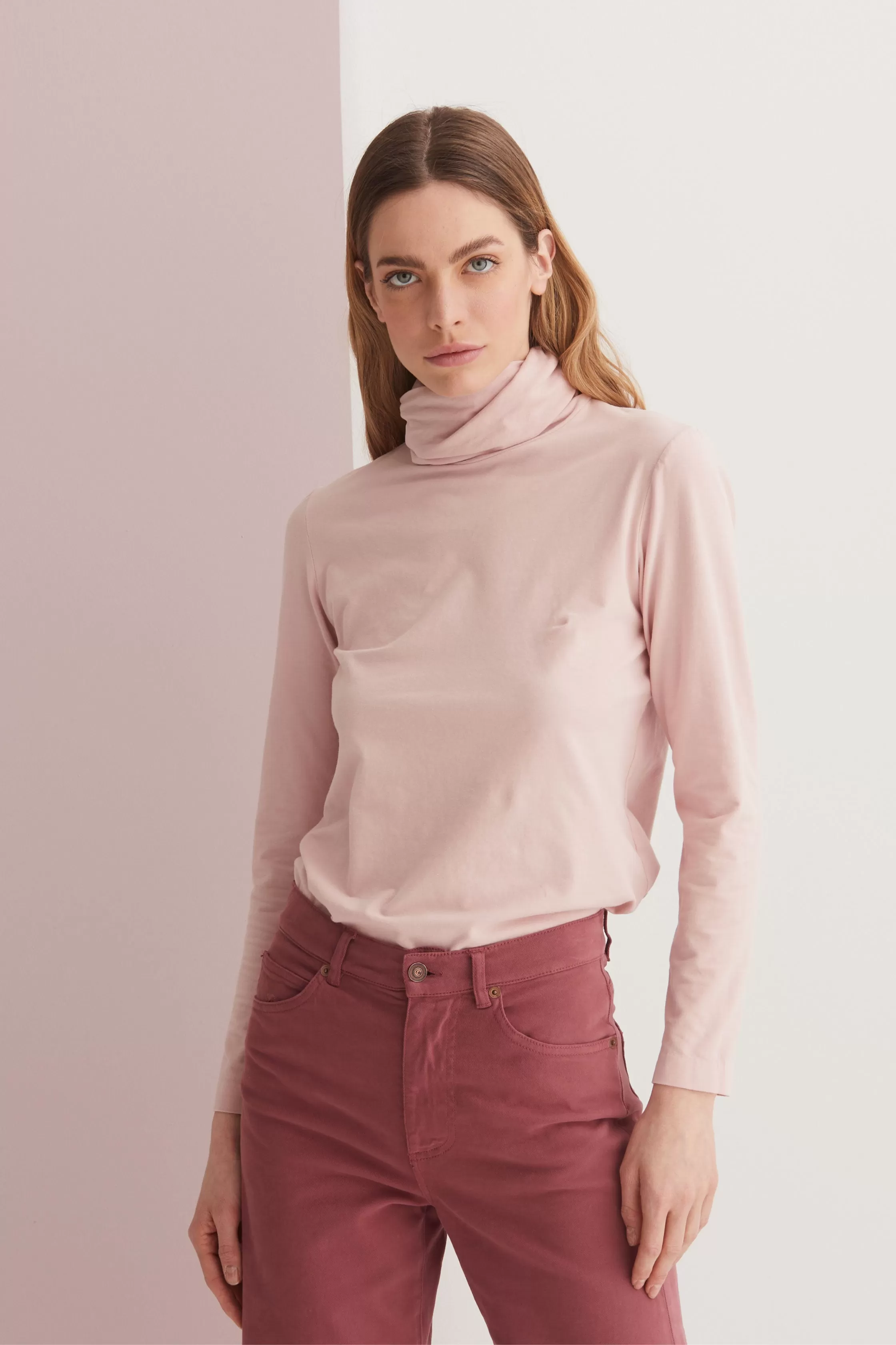 Turtleneck Long-Sleeves T-Shirt Garment Dyed 358U 2842