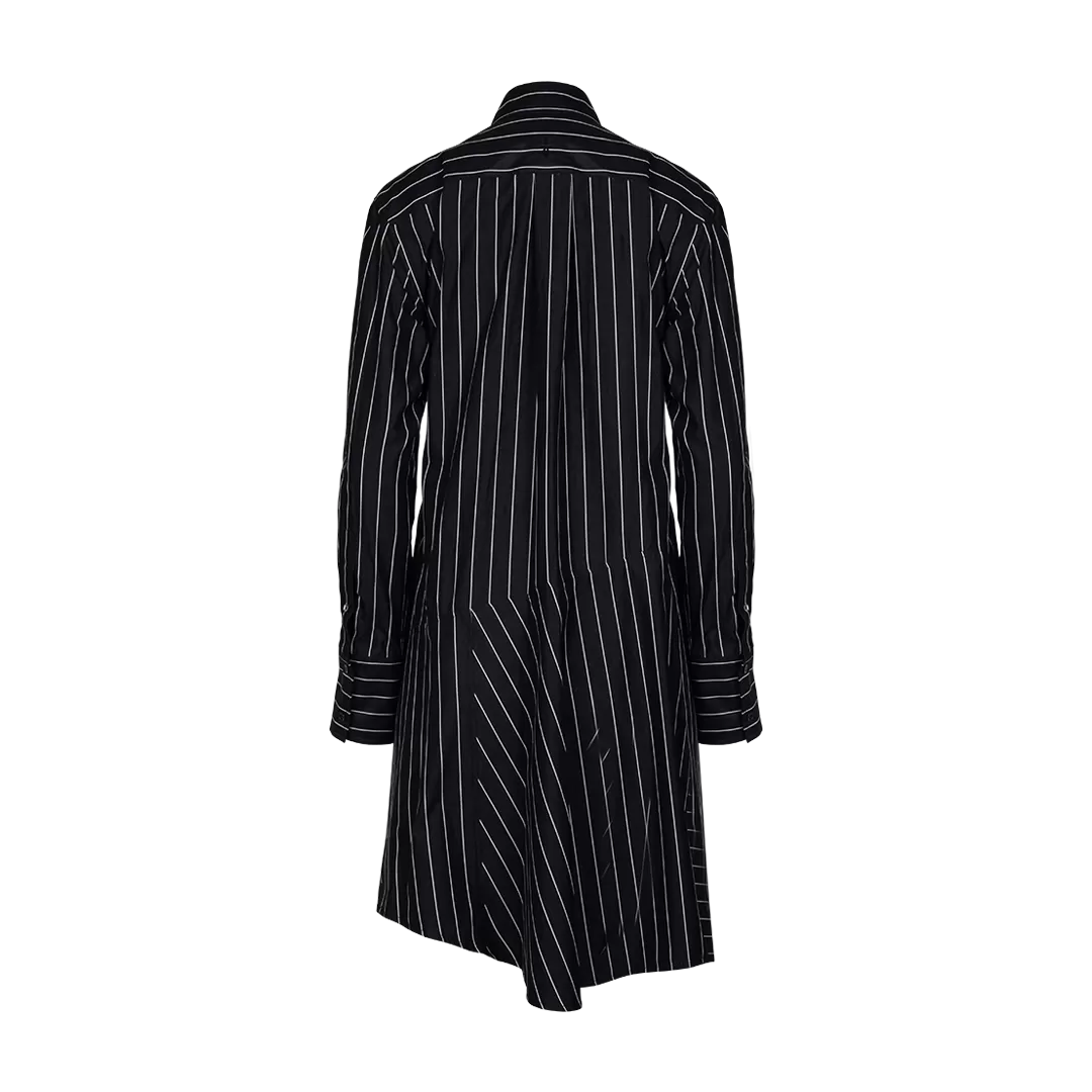 Twisted Pinstriped Shirt Dress