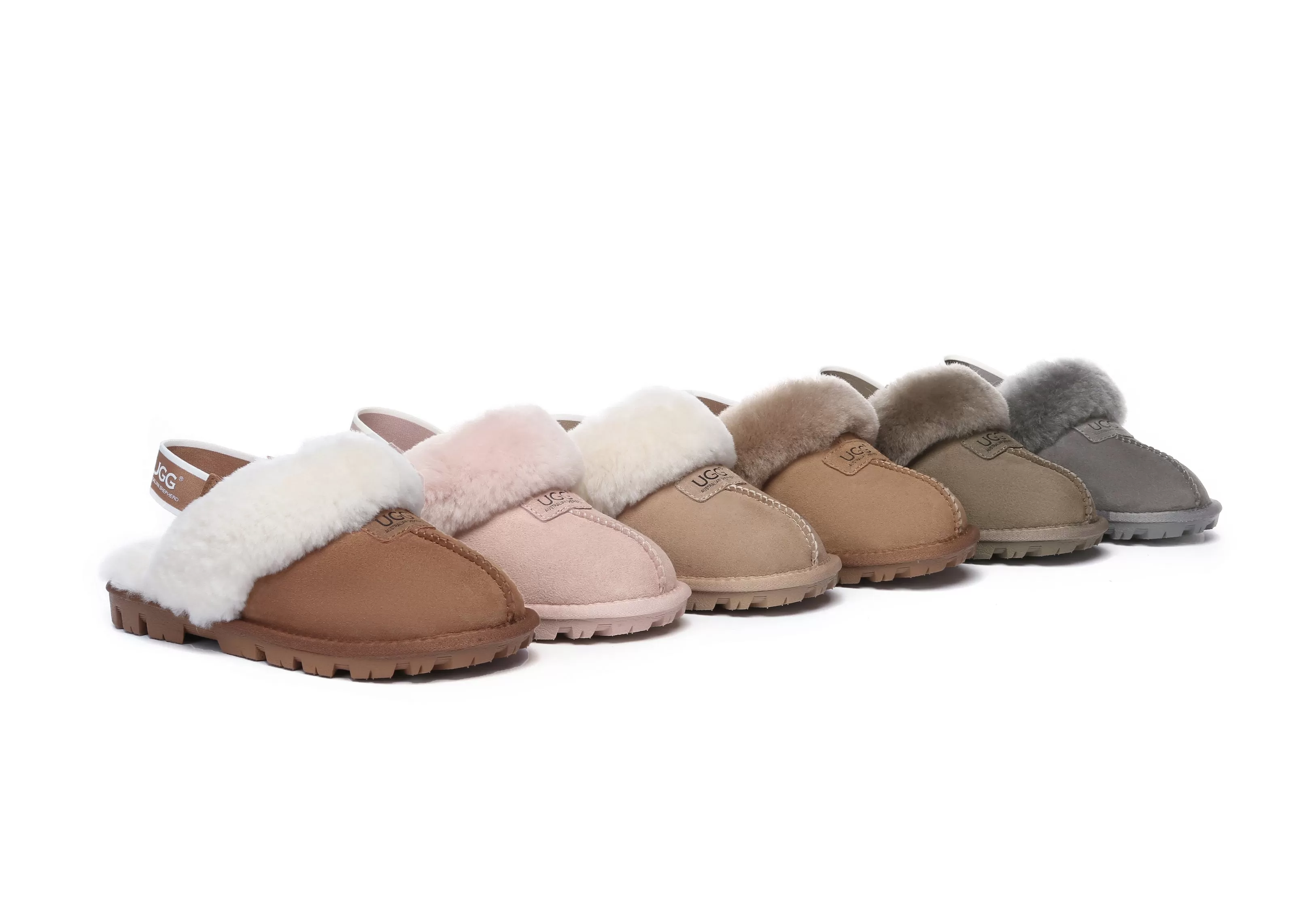 UGG AUSTRALIAN SHEPHERD Sheepskin Wool Removable Strap Slingback Slippers Suzie ll