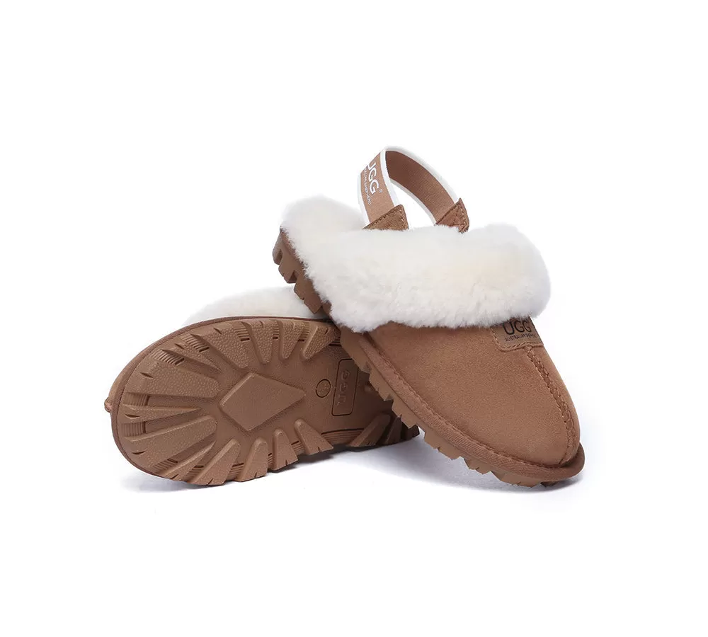 UGG AUSTRALIAN SHEPHERD Sheepskin Wool Removable Strap Slingback Slippers Suzie ll