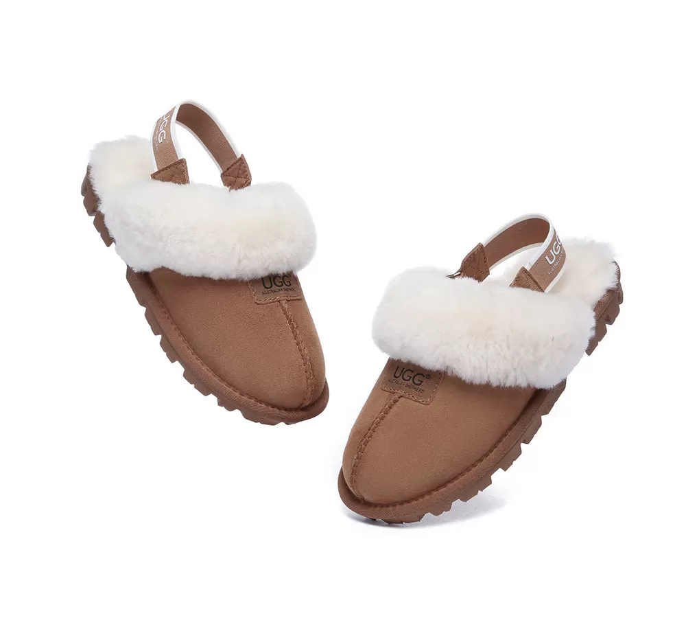 UGG AUSTRALIAN SHEPHERD Sheepskin Wool Removable Strap Slingback Slippers Suzie ll