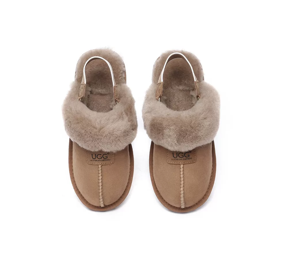 UGG AUSTRALIAN SHEPHERD Sheepskin Wool Removable Strap Slingback Slippers Suzie ll