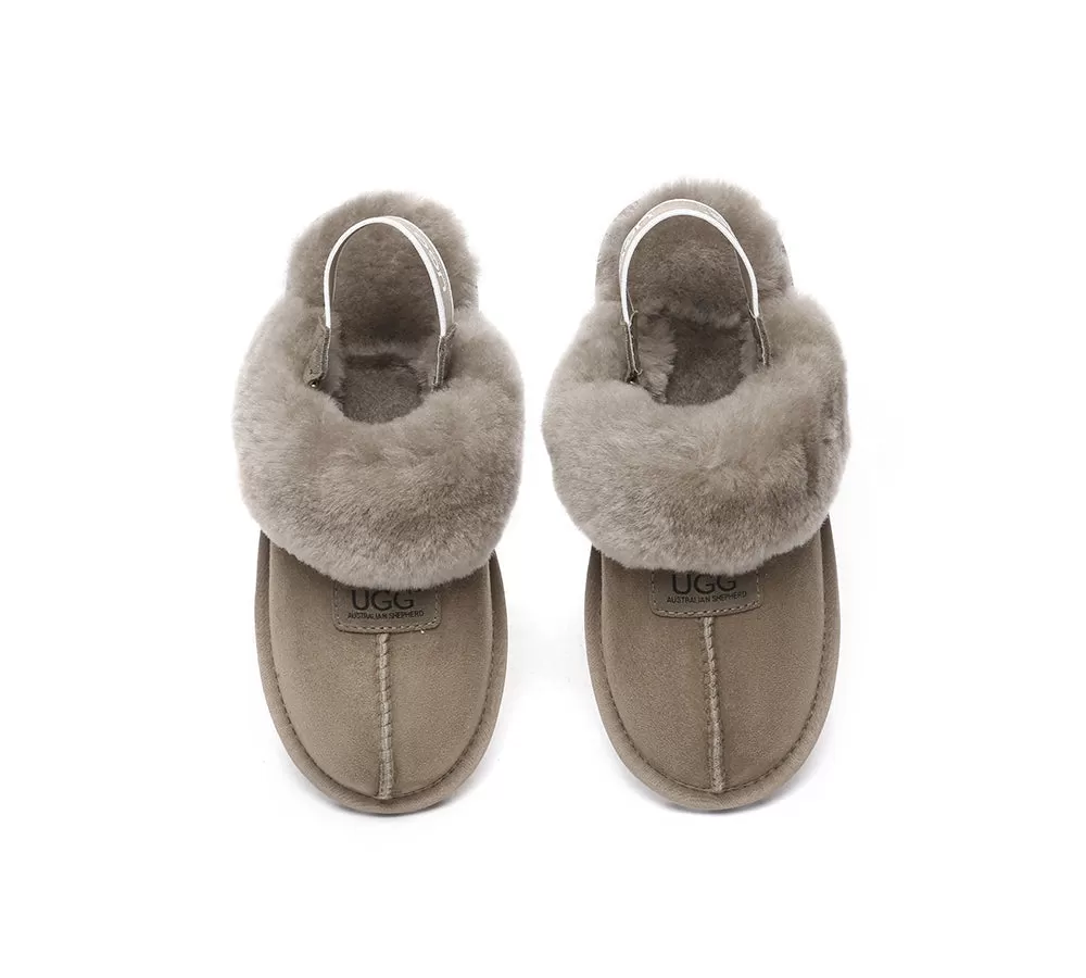 UGG AUSTRALIAN SHEPHERD Sheepskin Wool Removable Strap Slingback Slippers Suzie ll