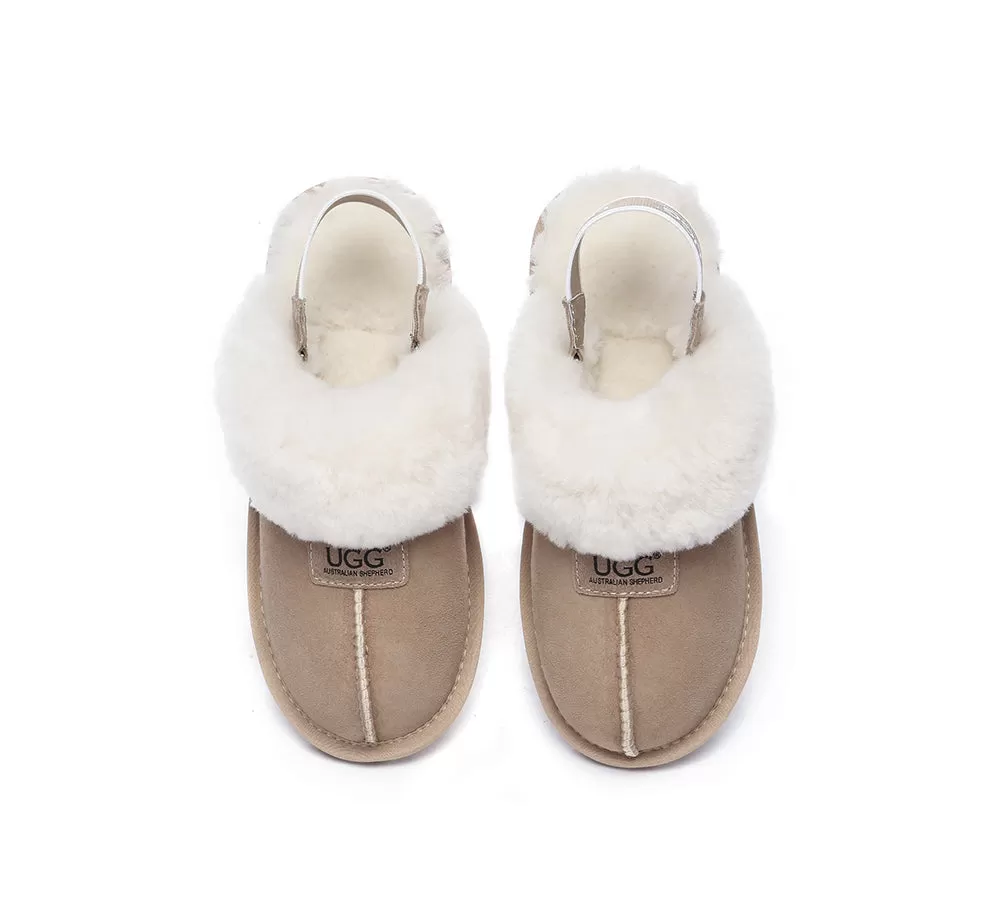 UGG AUSTRALIAN SHEPHERD Sheepskin Wool Removable Strap Slingback Slippers Suzie ll