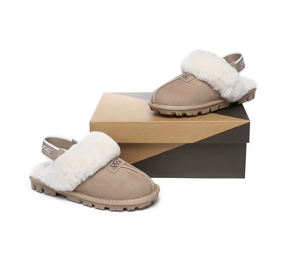 UGG AUSTRALIAN SHEPHERD Sheepskin Wool Removable Strap Slingback Slippers Suzie ll