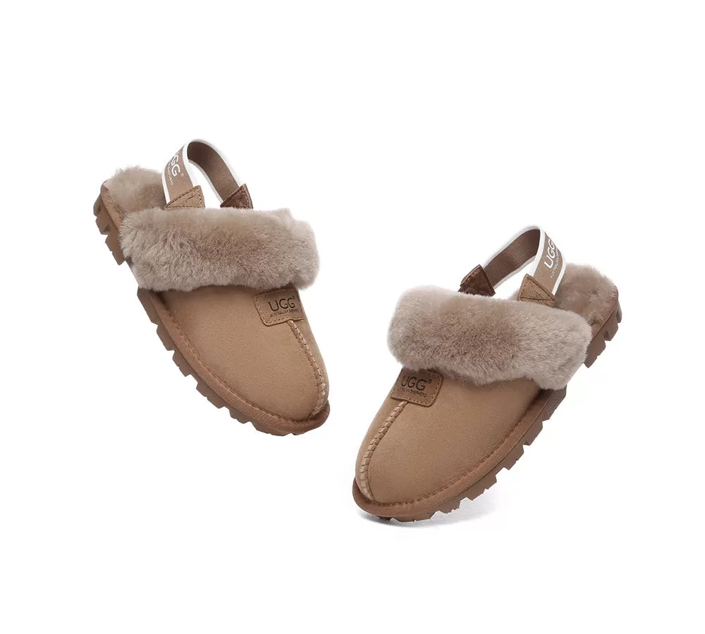 UGG AUSTRALIAN SHEPHERD Sheepskin Wool Removable Strap Slingback Slippers Suzie ll